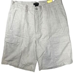 Boca Classics Mens Cargo Shorts Island Wear Tan Size 34 100% Cotton